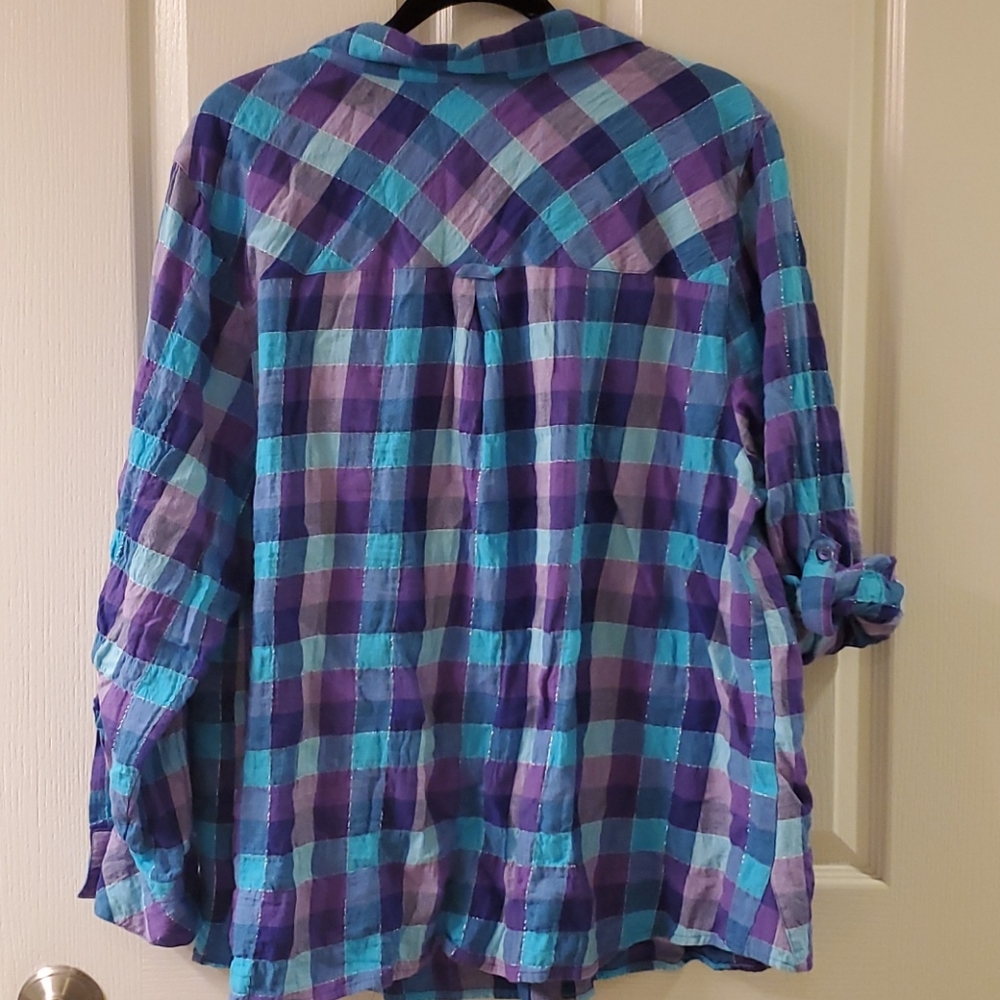 Colorful button down top - Picture 5 of 5